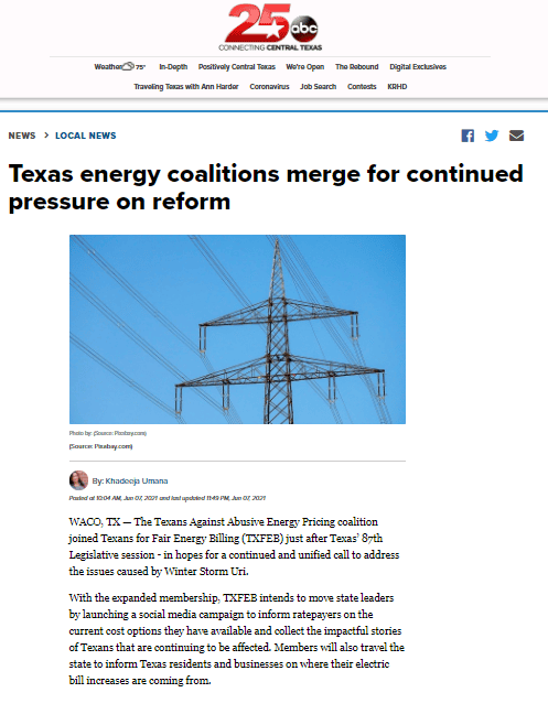 Texas energy coalitions merge for continued pressure on reform