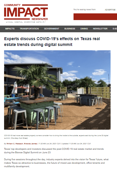 Experts discuss COVID-19’s effects on Texas real estate trends during digital summit