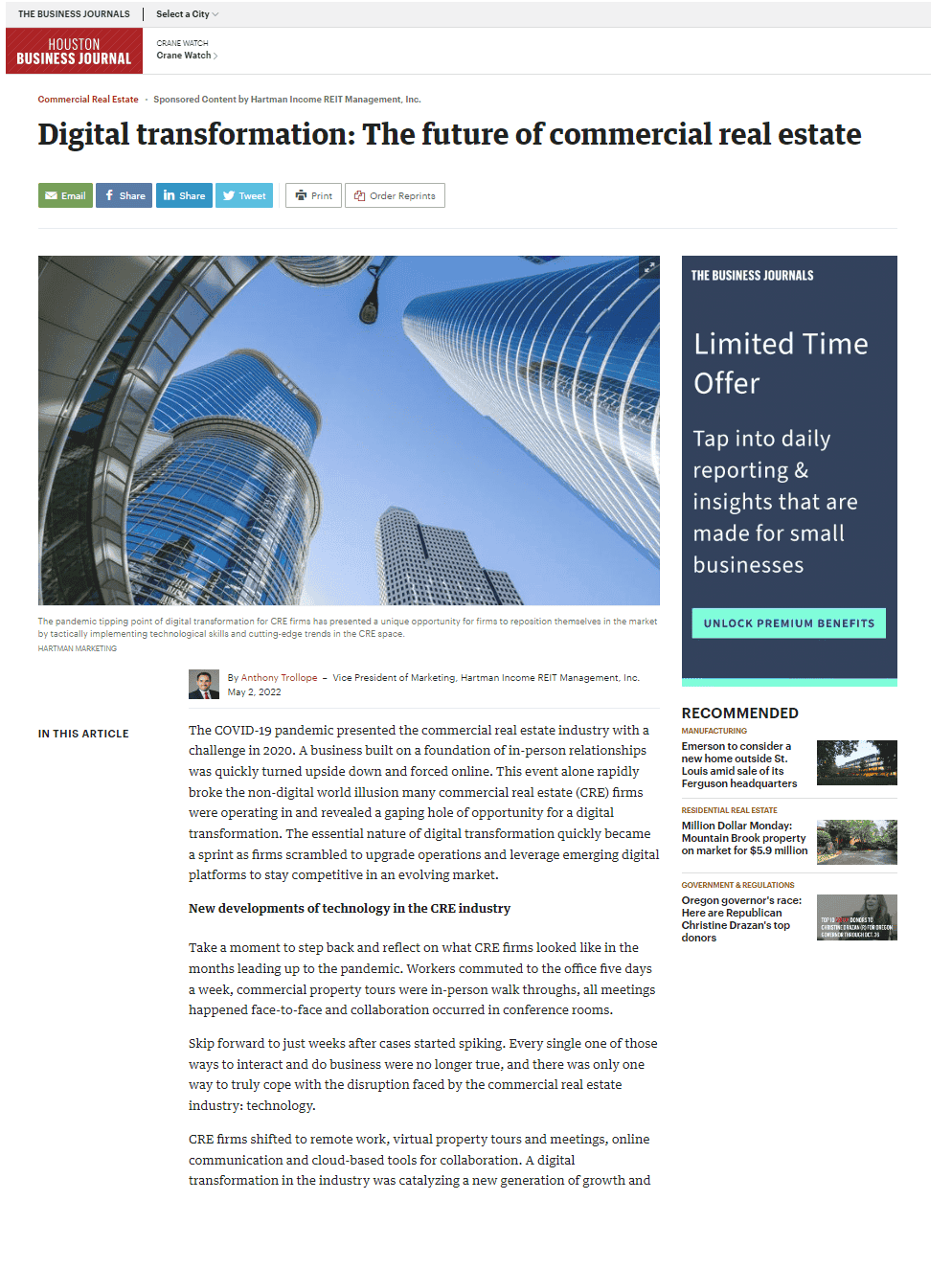 Digital transformation: The future of commercial real estate