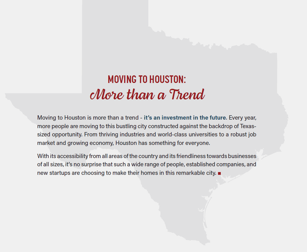 Moving to Houston summary Moving to Houston More than a Trend