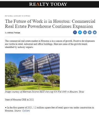 The Future of Work is in Houston: Commercial Real Estate Powerhouse Continues Expansion