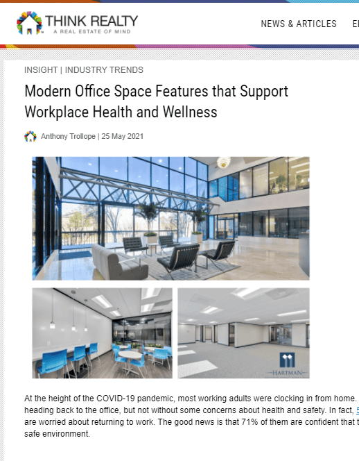 Modern Office Space Features that Support Workplace Health and Wellness