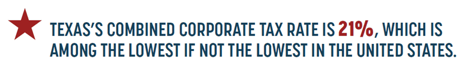 lower corporate tax rates in lone star state